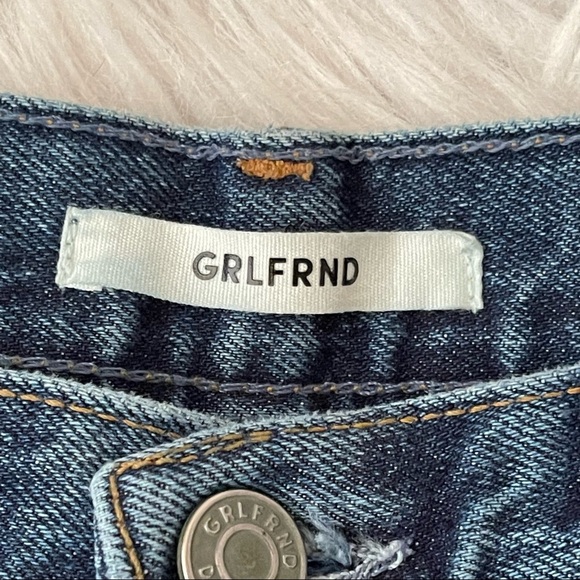 GRLFRND Jeans Karolina More Life High Rise Button Fly Skinny Blue Denim - Picture 7 of 14